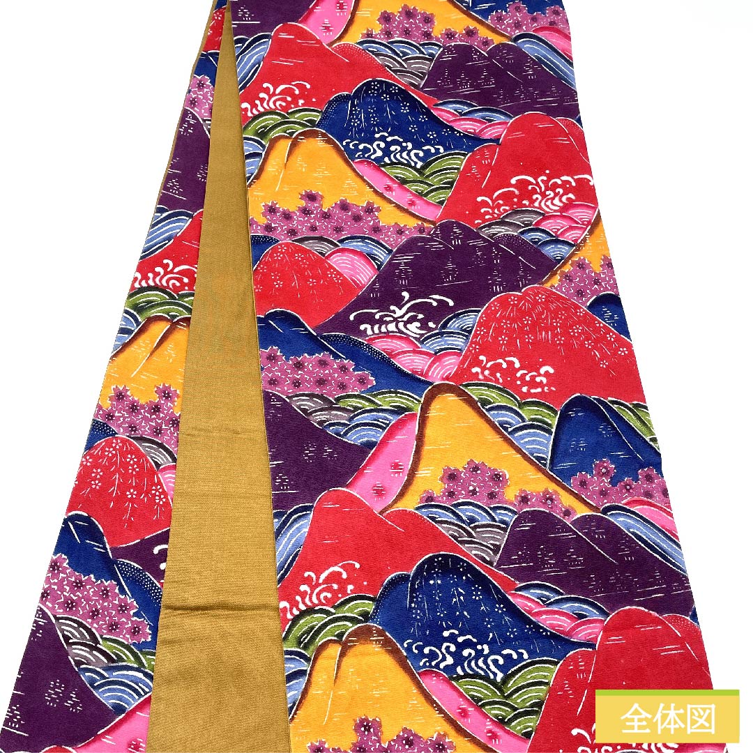 Nagoya obi, Kyoto bag obi, gradation, stencil dyeing, Kyoto Bingata, Seigaiha, Toyama, obi length 410cm, pure silk, S rank, full length, casual, gradation style, 1124005732399, Kyoto bag