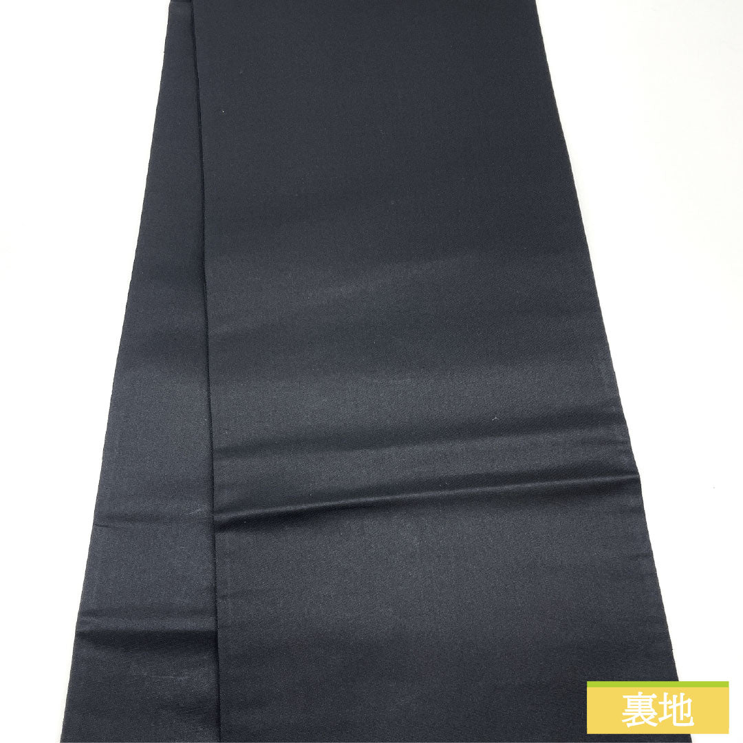 Fukuro Obi (Sash) - Pure Silk, S-Rank, Light Gray, Nishijin-ori Weave, with Gold-Leaf and Floral Patterns, Length 440cm, Six-Ply, Semi-Formal, Gray, Item Number 1123017022322