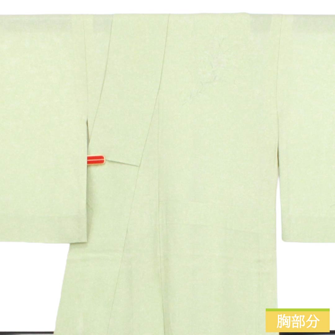 夏物 正絹 付下げ Aランク 身丈163.5cm 裄丈65.5cm 龍泉青瓷釉色（ロンチュエンチンツーユースーいろ） 京友禅 タタキ染 草花 絽 緑系 1132005073419