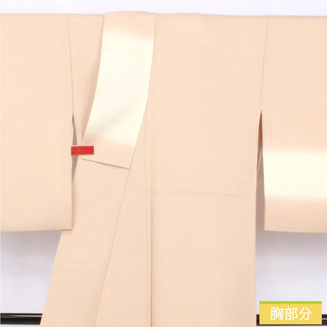 訪問着 正絹 Sランク 袷 身丈157cm 裄丈68cm 薄肉色（うすにくいろ） ぼかし染 付下げ 抽象模様 はれやか加工 橙系 1112007192326