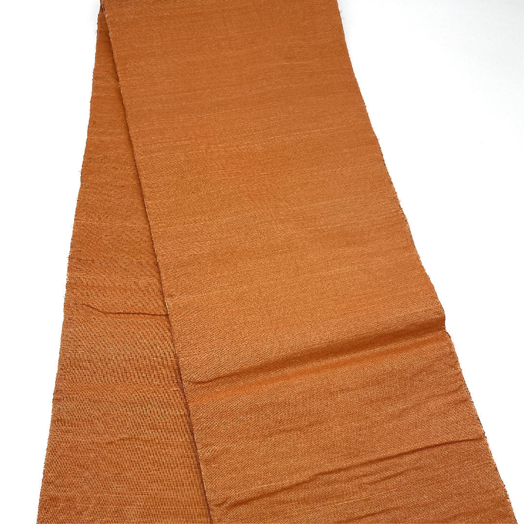 袋帯 胡桃色（くるみいろ） 煉瓦色（れんがいろ） 抽象模様 帯丈458cm 正絹 Aランク ポイント柄 カジュアル 茶系 1123005033414