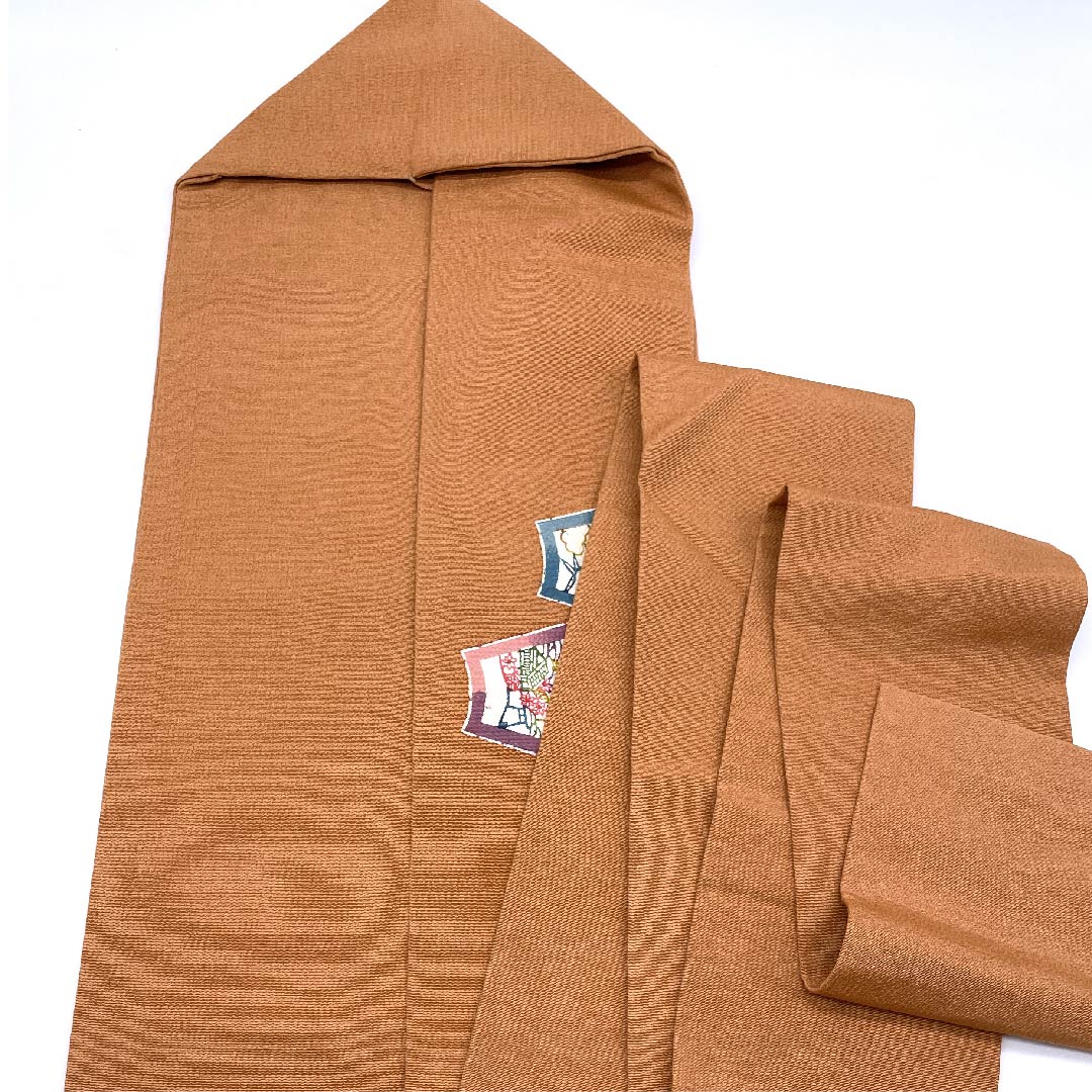 Nagoya obi, Spicy color, Chirimen fabric, Fan pattern, Four seasons scenery pattern, Obi length 390cm, Pure silk, S rank, Point pattern, Casual, Pink, 1124004682313, Nagoya style