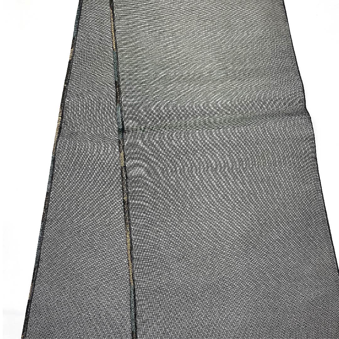 袋帯 黒鼠色（くろねずいろ） 夏帯 花模様 帯丈422cm 正絹 Aランク 全通 フォーマル 黒系 1123007323310