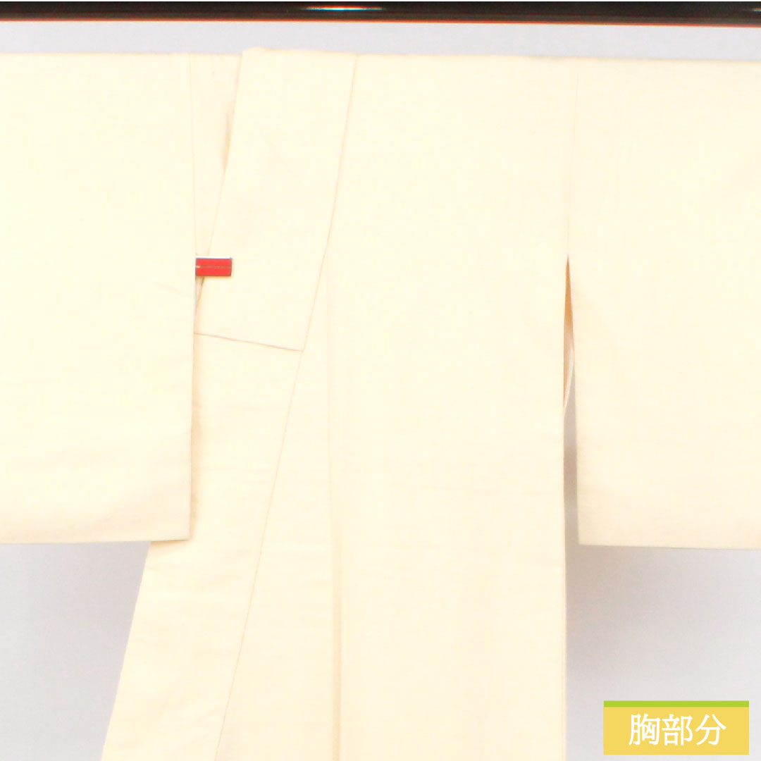 色留袖 正絹 身丈159.5cm 裄丈65.5cm 袷 練色（ねりいろ） 紬地 手描き友禅 富士山 Aランク クリーム系 1111001323315