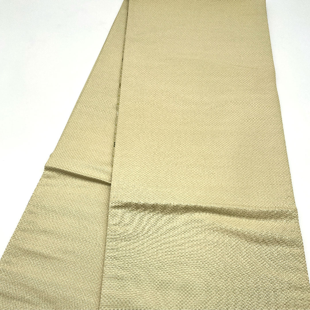 【未仕立】袋帯 正絹 Sランク 蒸栗色（むしぐりいろ） 上文錦 正倉院文様   帯丈438cm 六通 セミフォーマル 緑系 1123004812319