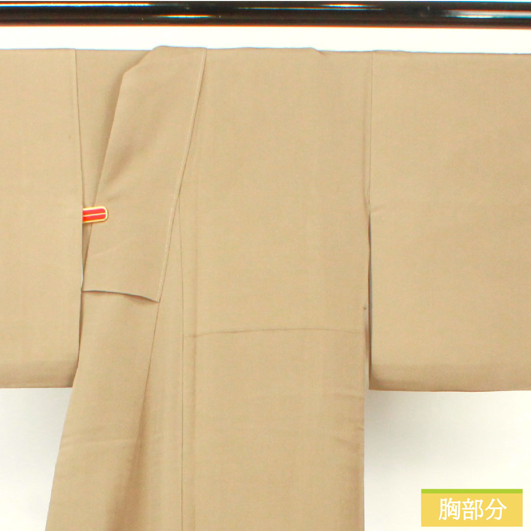 色留袖 正絹 身丈161cm 裄丈66cm 袷 壁鼠色（かべねずいろ） 京加賀友禅 比翼仕立て 風景模様 三つ紋 蔦 Aランク 茶系 1111001403414
