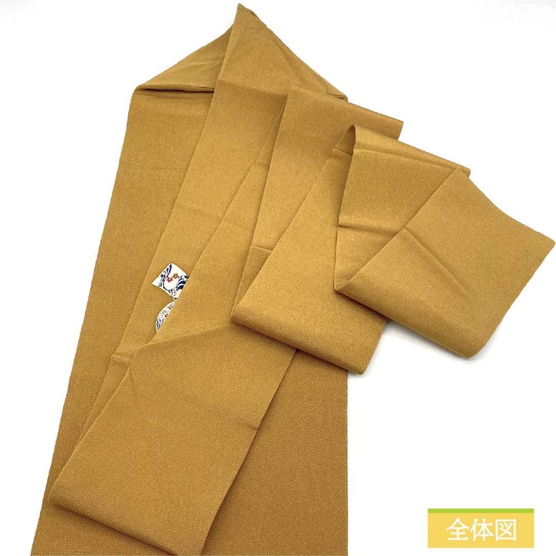Nagoya obi, earthen cloth color (Toupusu color), Kyoto Bingata, crepe fabric, noshi, obi length 369cm, pure silk, S rank, point pattern, casual, yellow, 1124007972323, Nagoya style