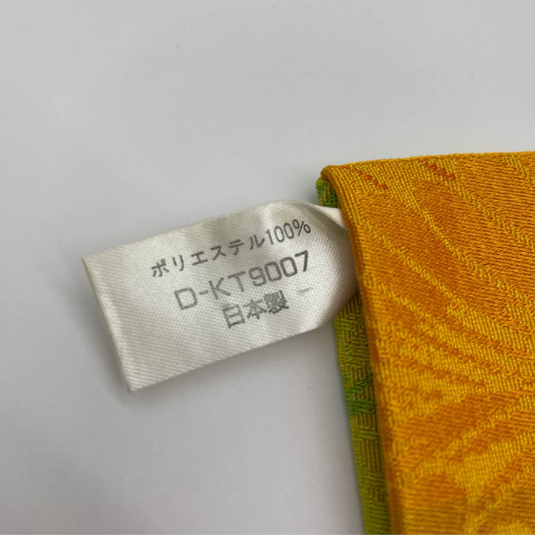 Half-width obi, polyester, golden yellow, Kansai, abstract pattern, obi length 402cm, yellow, S rank, 1125001802423