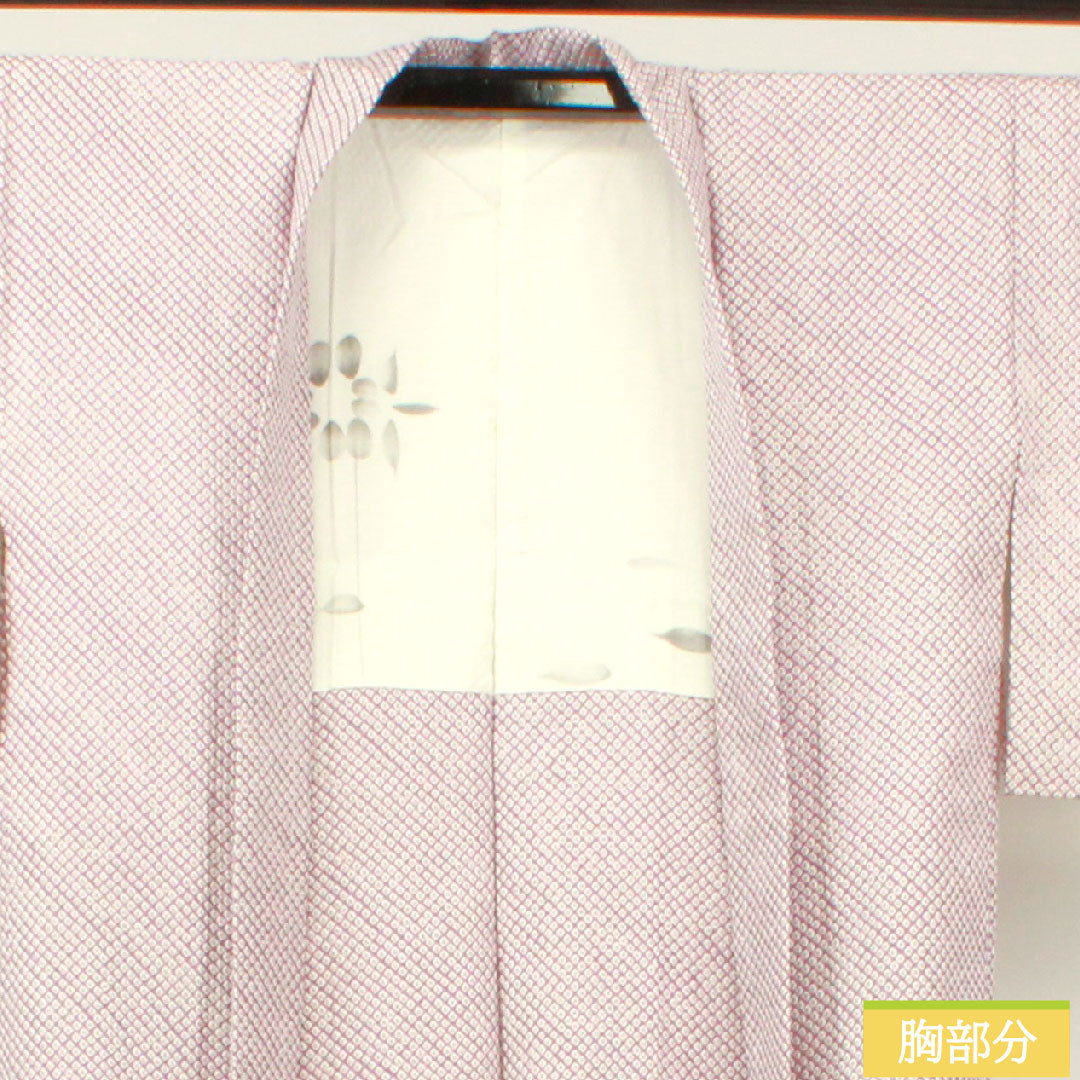 羽織 正絹 身丈77.5cm 裄丈62.5cm 浅紫色（あさきむらさきいろ） 総絞り 疋田 しつけ糸付き Sランク 袷 紫系 1117001062920