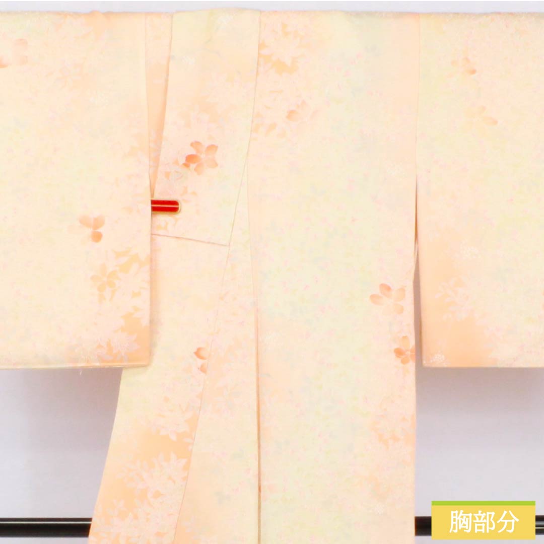 Small pattern, pure silk, length 154.5cm, sleeve length 63.5cm, lined, vermilion, all flowers, B rank, orange, 1115004994226