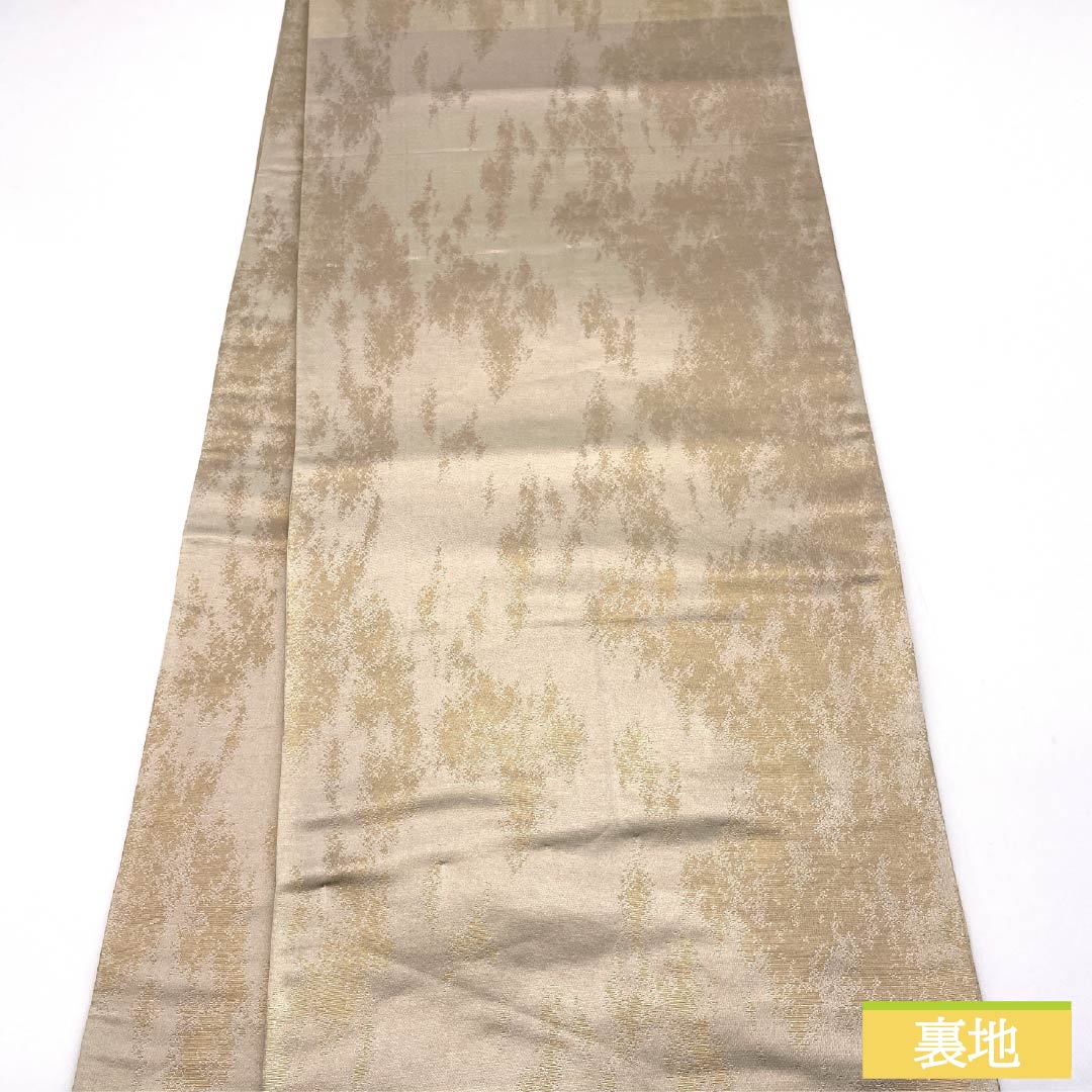 Formal, pure silk obi for formal kimono, plum blossom pattern, S rank, six-fold hem, gold finish, 1123014132321