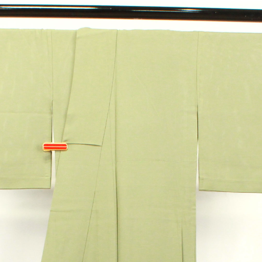 Summer pure silk plain color Length 165cm Sleeve length 65.5cm Koji dust color Plain color Silk A rank Green 1132001503519