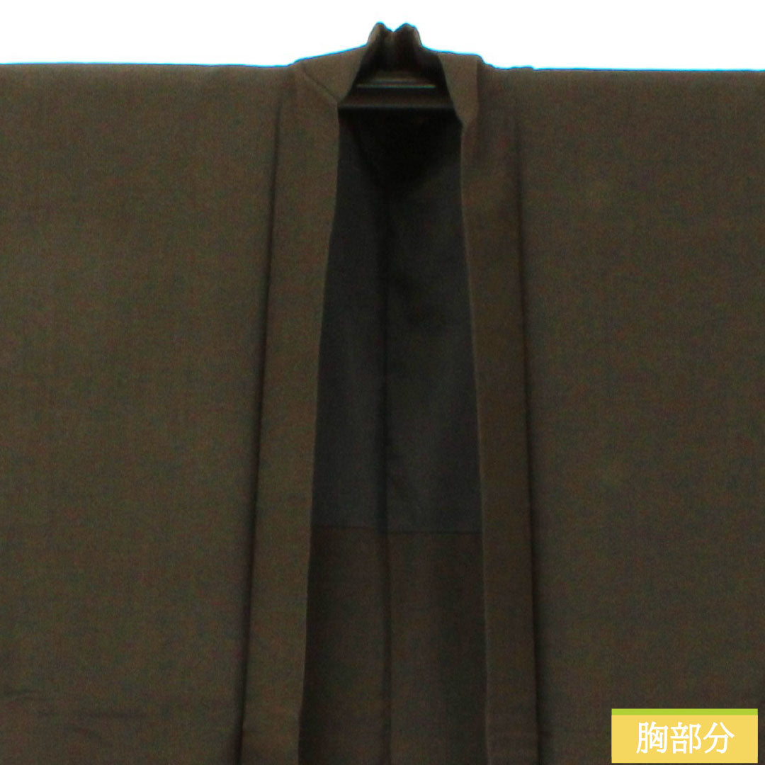 男物 正絹 Aランク 身丈96.5cm 裄丈68cm 縞 茶系 1119001553114