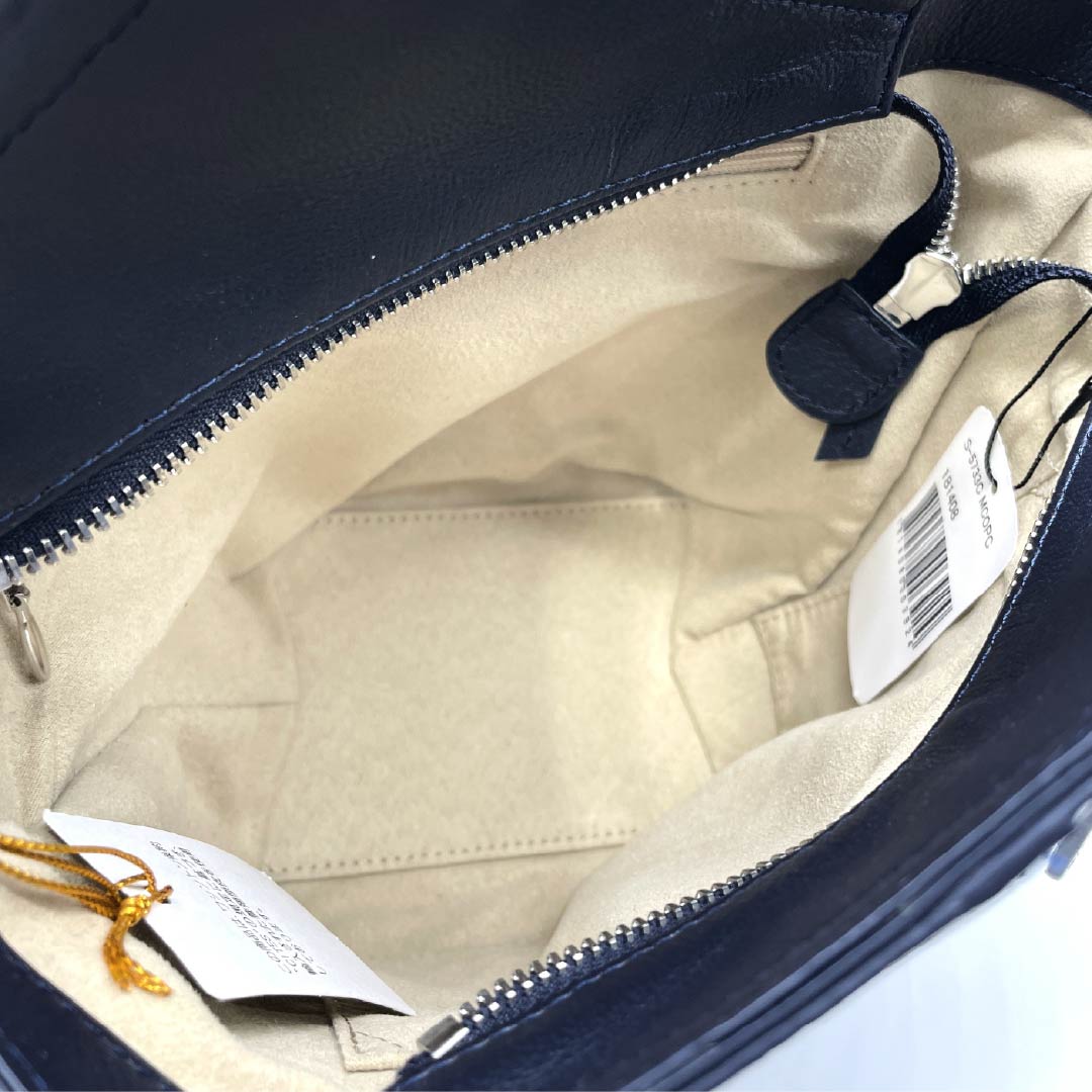 （新古品） 洋装バッグ パイソン Aランク 新古品 クロコダイル パッチワーク 紺系 119700024318