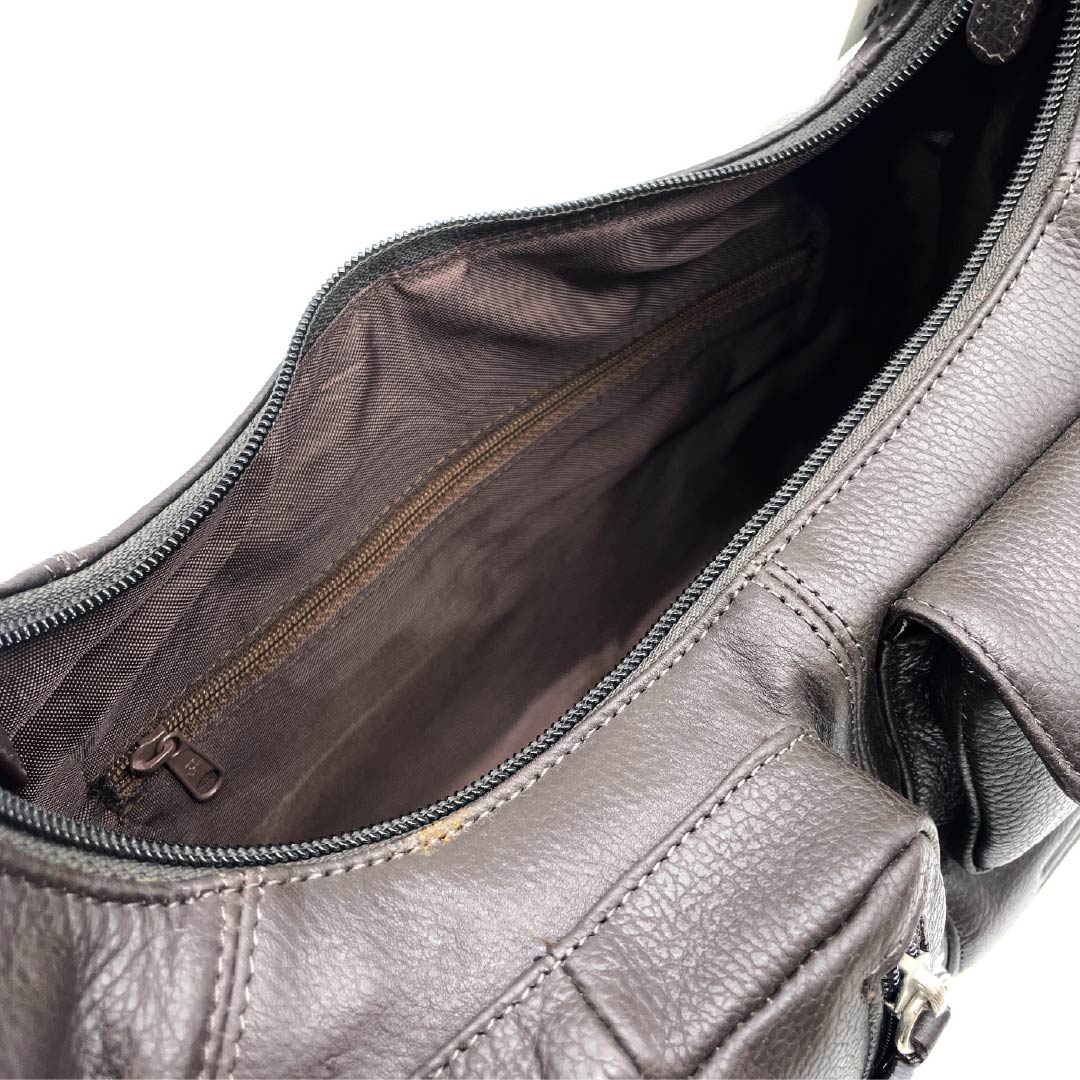(Like New) Western-style Cowhide Leather Bag, Grade A, Like New, Cowhide Leather One-Shoulder Bag, Brown, 119700018314