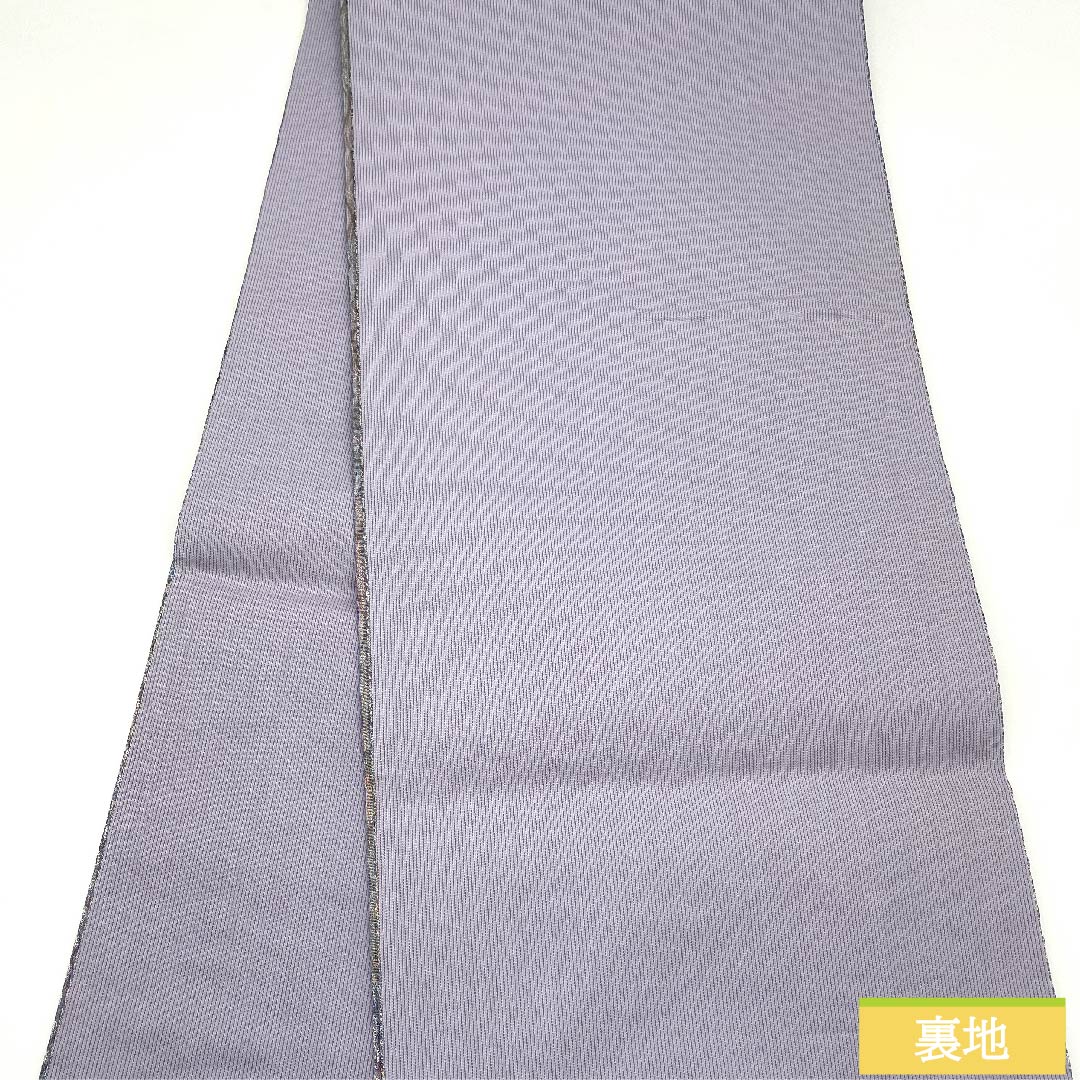 袋帯 江戸納戸色（えどなんどいろ） 三重織 グラデーション 波絹 帯丈447cm 正絹 Sランク 六通 フォーマル 水色系 1123009642324