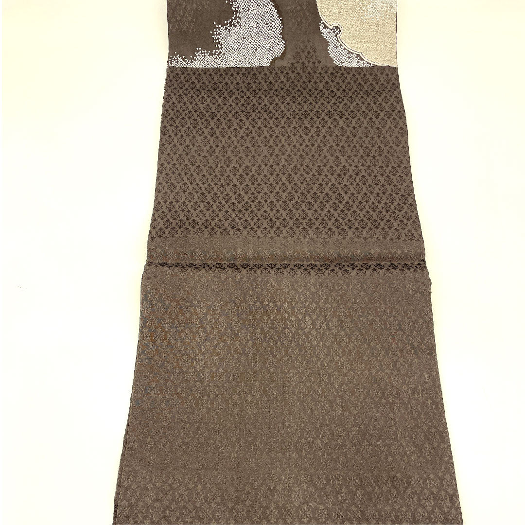 Fukuro Obi by Kano Yuki, Yukiwa, Length 448cm, Pure Silk, S Rank, Six-way, Semi-formal, Brown, 1123003302314