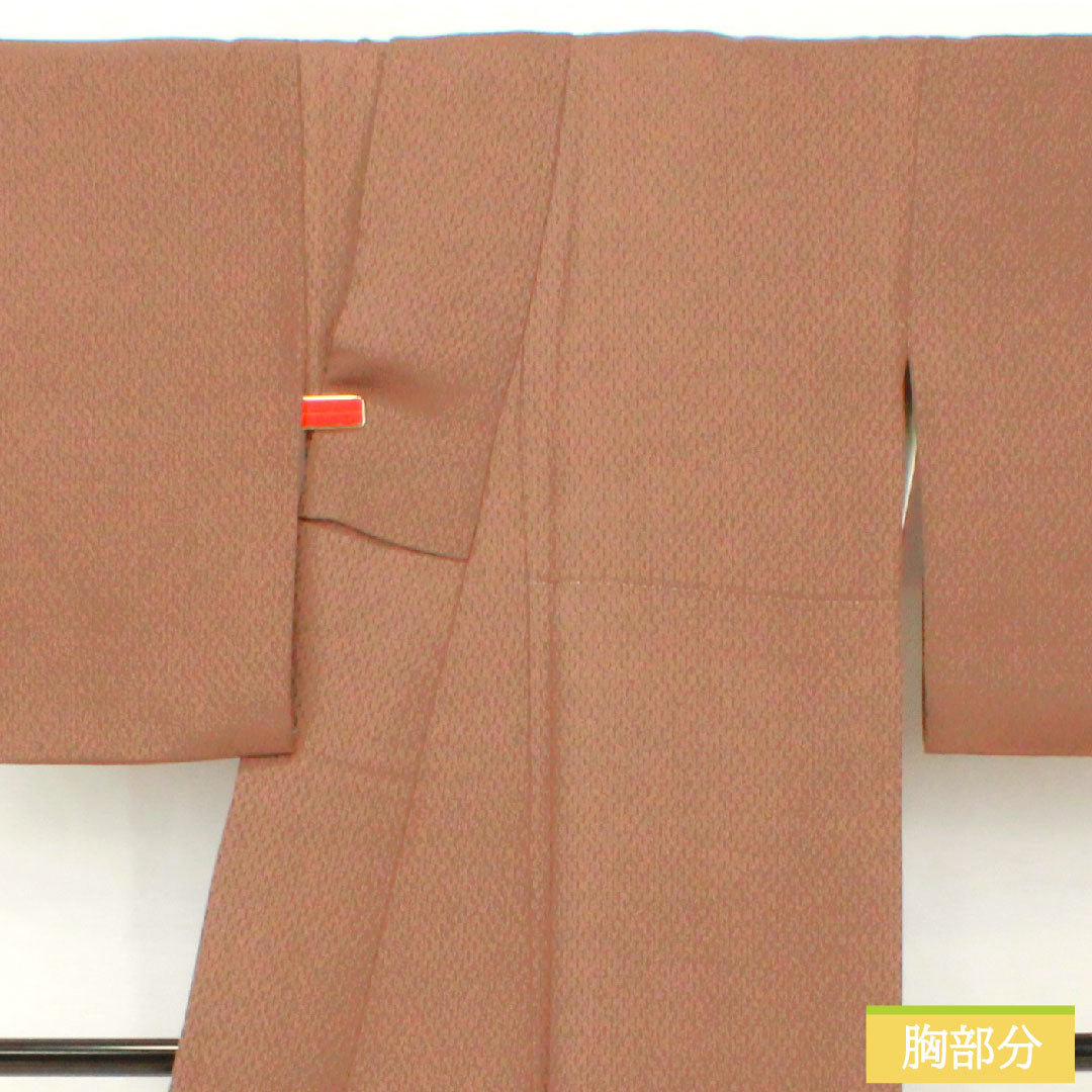 小紋 正絹 身丈167cm 裄丈65.5cm 袷 鼯鼠色（むささびいろ） 幾何学模様 Aランク 茶系 1115004733514