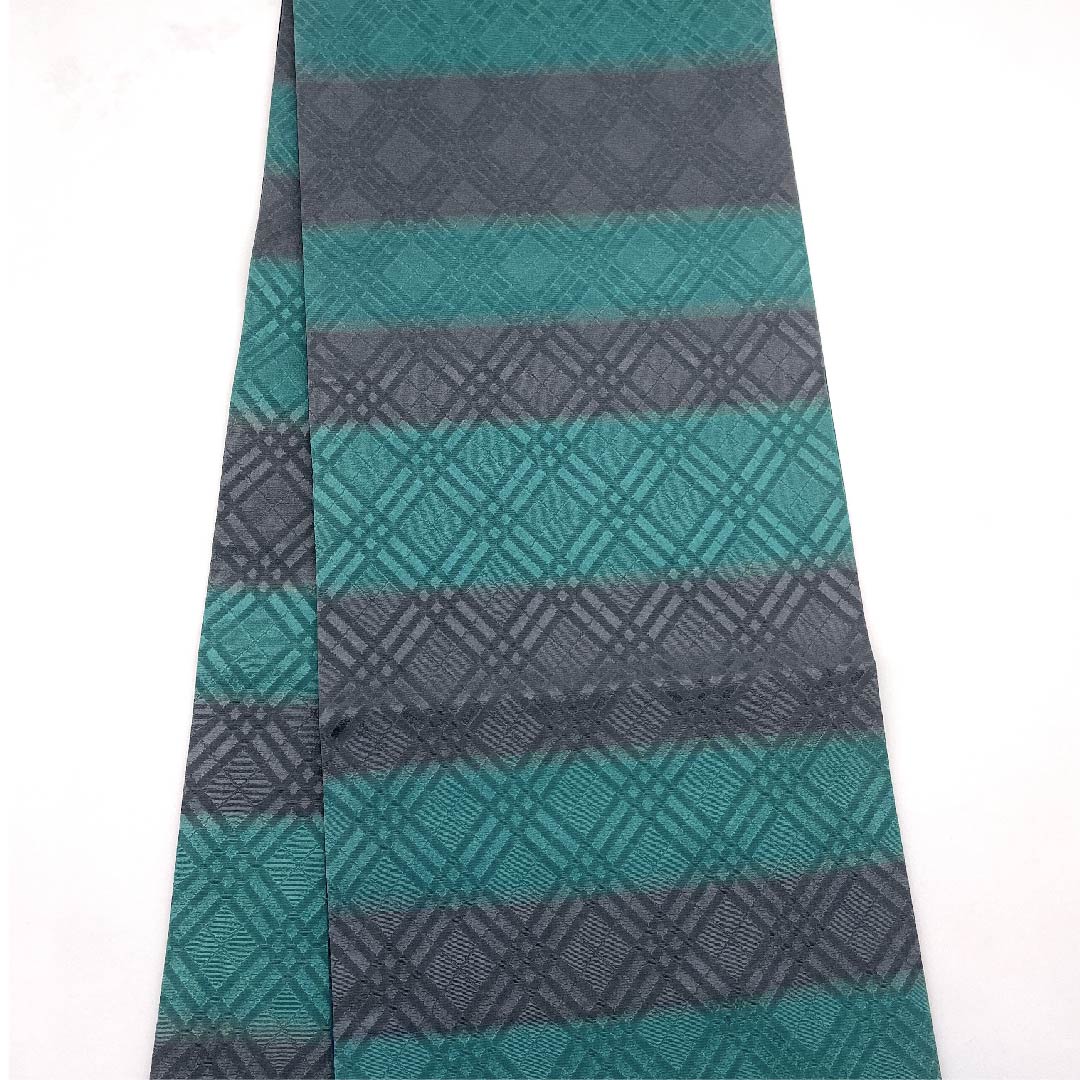 Fukuro obi (duck-colored obi) in classic geometric pattern, obi length 454cm, pure silk, S rank, full-length, casual, gradation style, 1123008702499