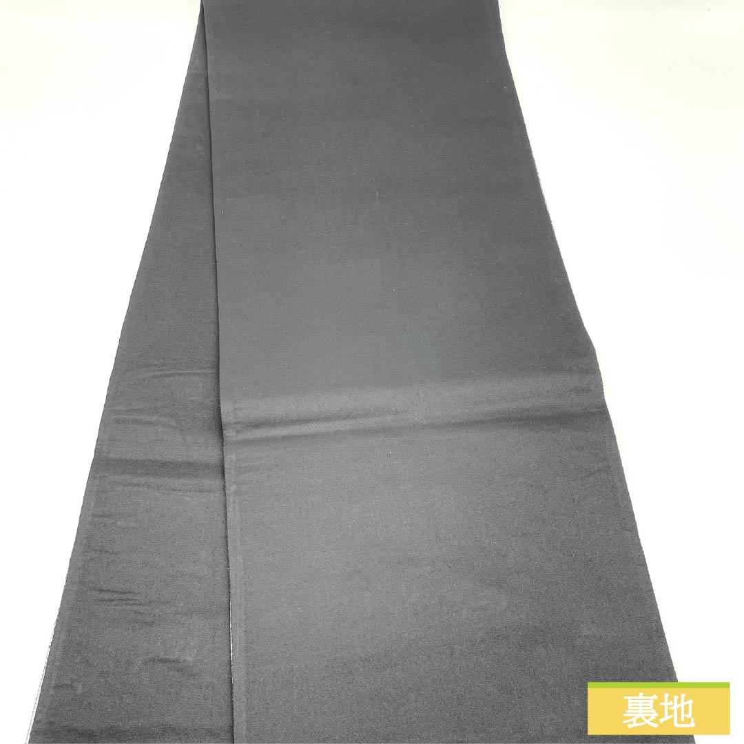 袋帯 正絹 留袖用 鶴 扇面 菊 帯丈436cm Sランク 六通 フォーマル 黒系 1123013362310