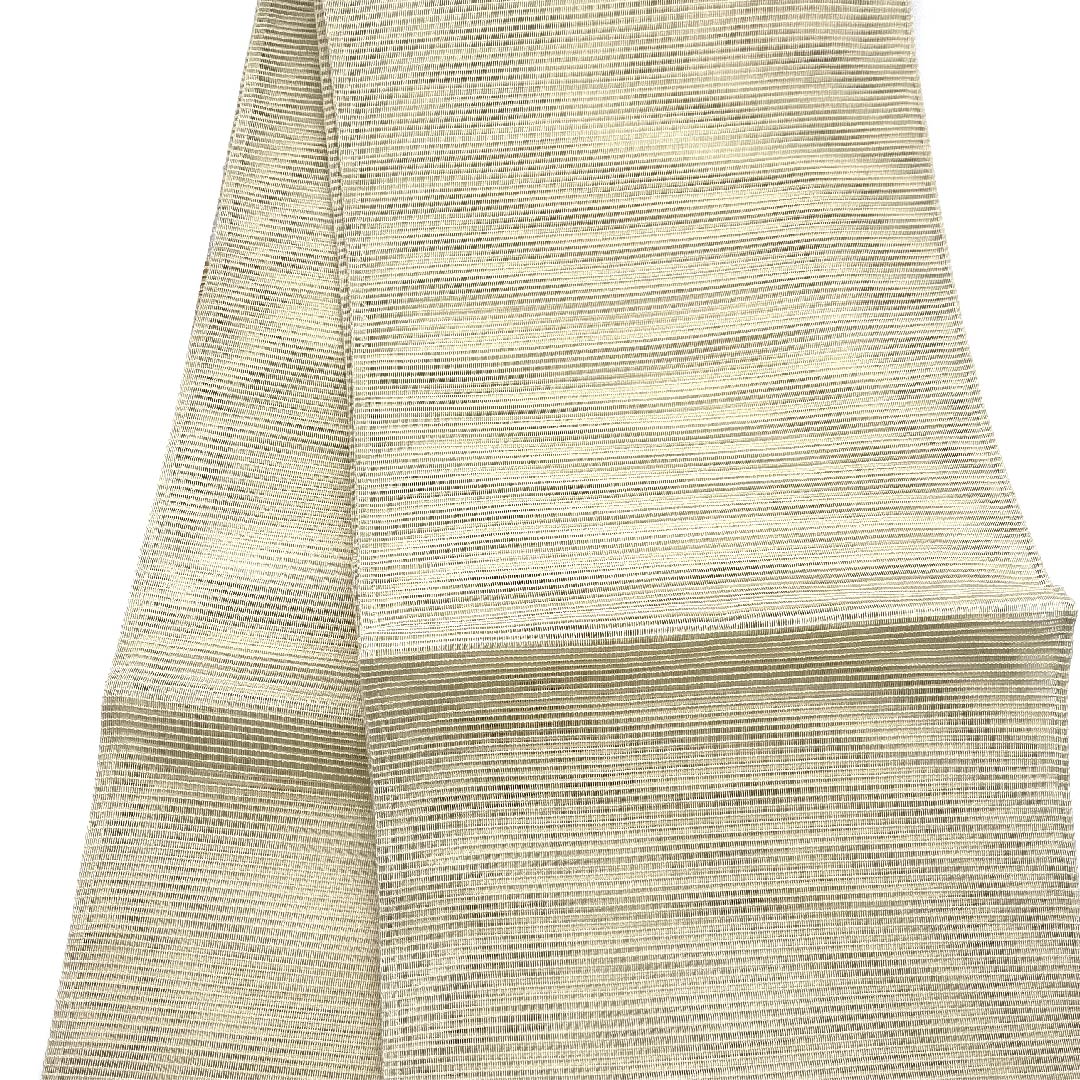（新品未使用品）袋帯 夏帯 生成り色（きなりいろ） 幾何学模様 夏物 帯丈454cm 正絹 NEWランク ポイント柄 セミフォーマル ベージュ系 1123008481425