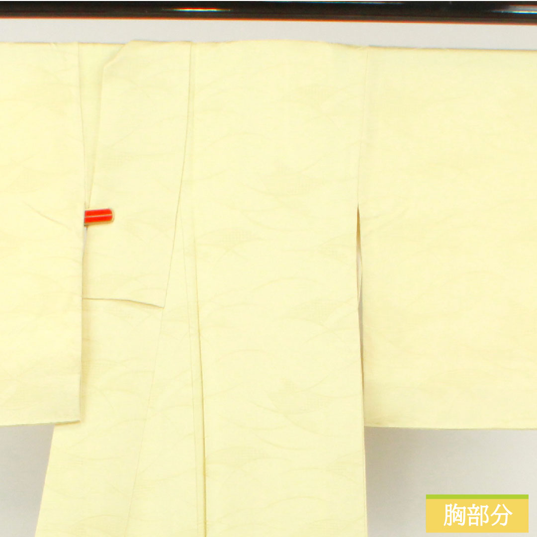Plain color, pure silk, length 165.5cm, sleeve length 66cm, fang yellow, abstract pattern, 30% bellflower in the middle shade, with basting thread, lined, S rank, cream color, 1114001412515