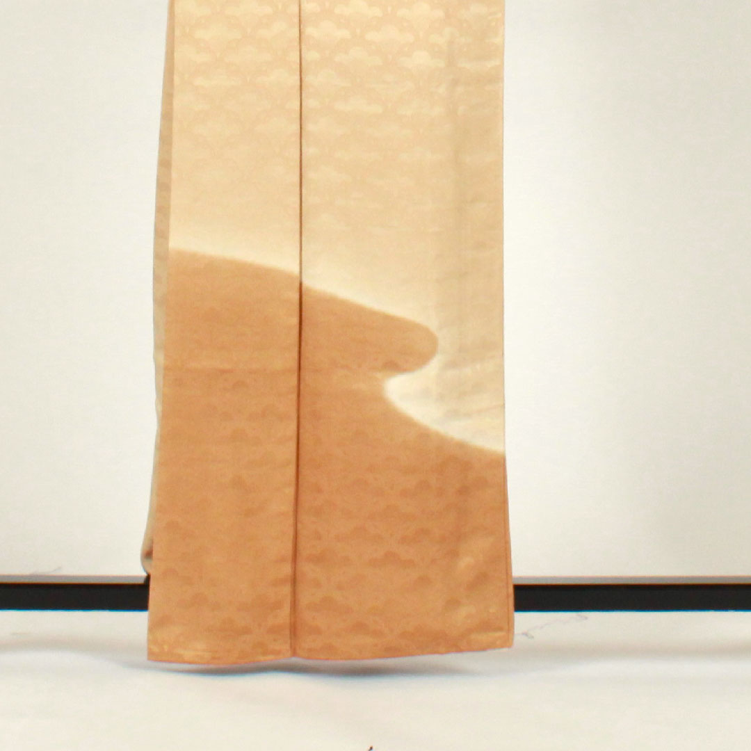 色無地 梅 木瓜  身丈162.5cm 裄丈63.5cm 袷  正絹 Aランク 黄系 1114000393423