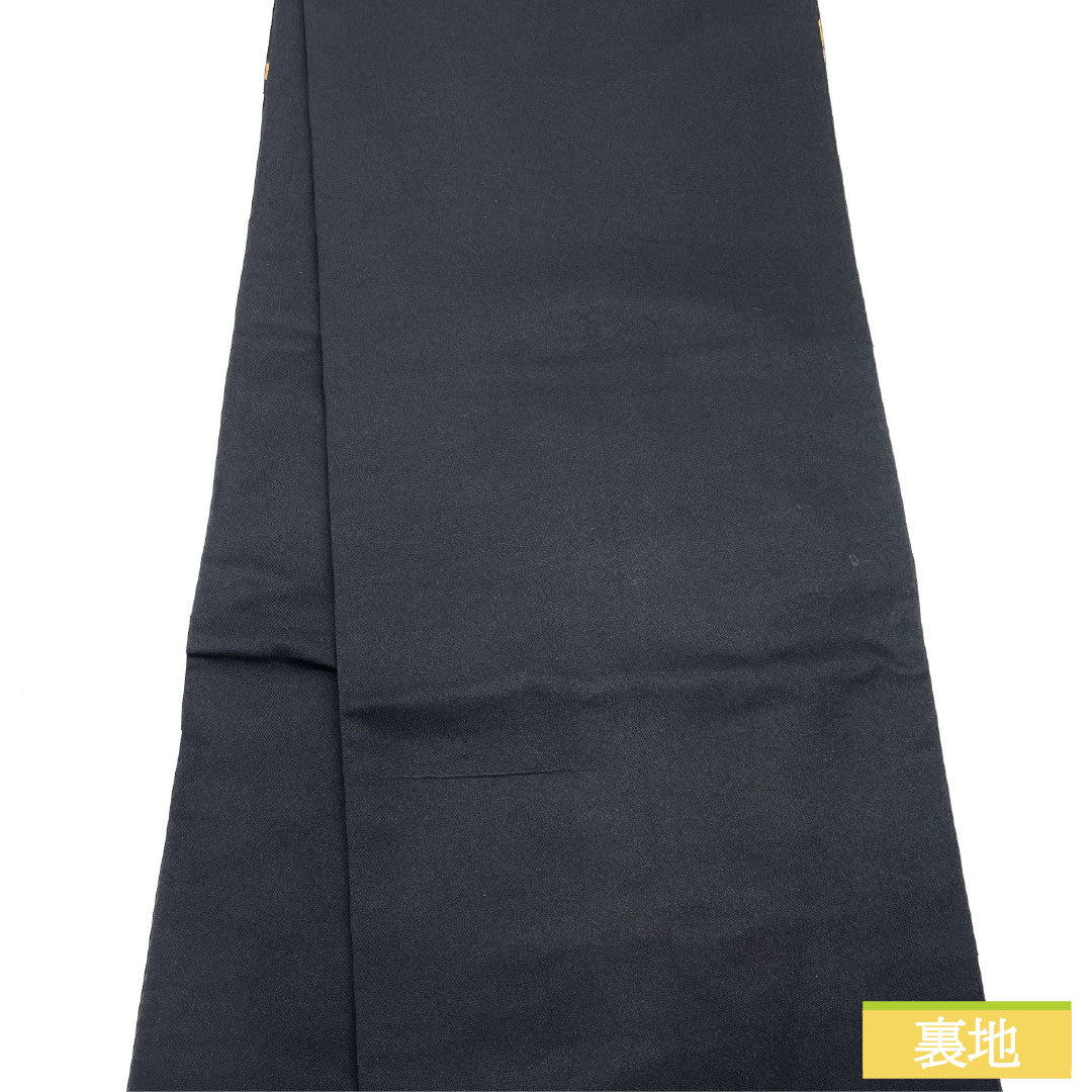 Fukuro Obi Silk S Rank Orietsu Nishijin-ori Auspicious Patterns Obi Length 436cm Zen-tsu Semi-formal Black 1123017402310