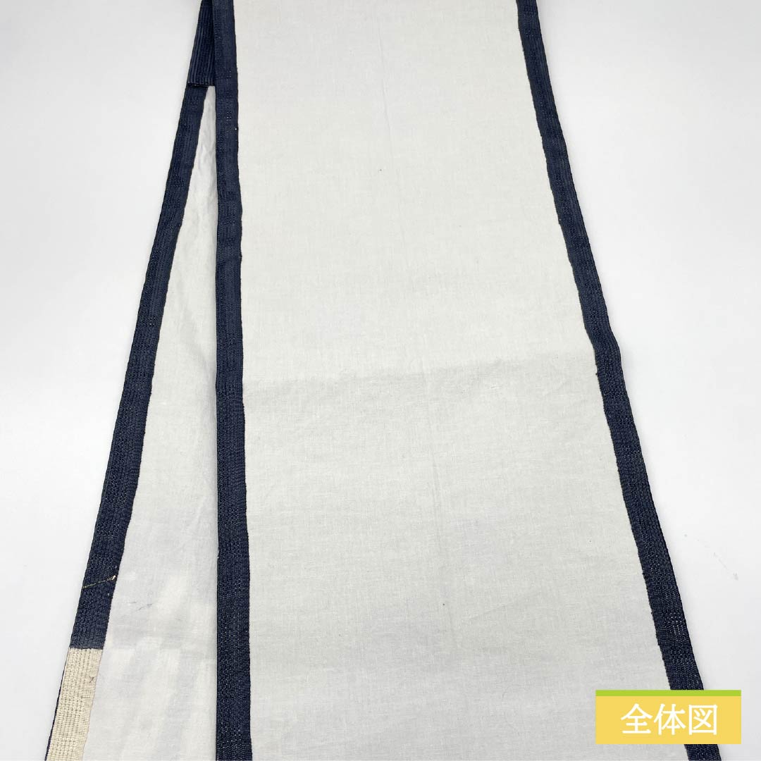 Nagoya obi, pure silk, dark blue, dyed obi, abstract pattern, summer obi, obi length 374cm, A rank, point pattern, casual, blue, 1124006793317, open style