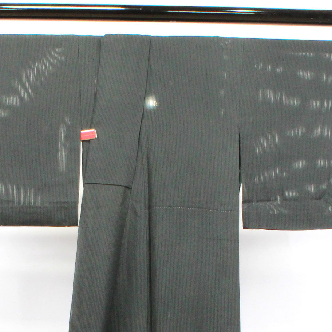 夏物 正絹 訪問着 身丈156.5cm 裄丈63cm  竪絽（たてろ） 蛍  絽 Sランク 黒系 1132001102310