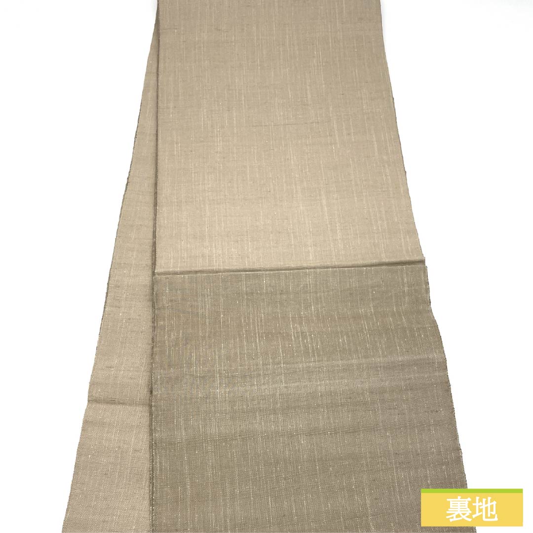 Fukuro Obi, Pure Silk, Furuzareiro (old bleached color), Sukui weave, Rakuen Hougamon, Obi length 454cm, S rank, Point pattern, Casual, Brown, 1123013152414