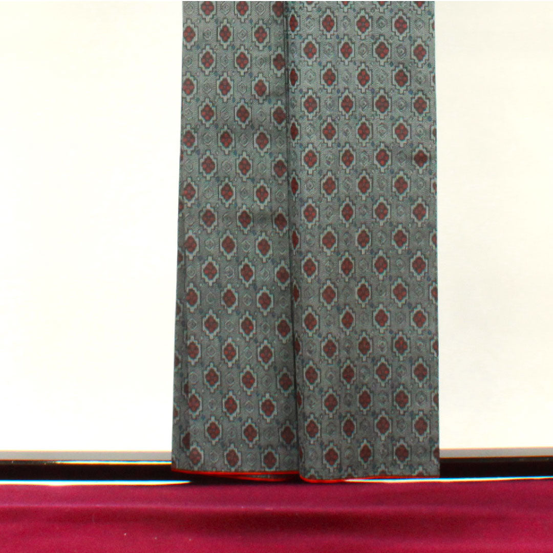 Murayama Oshima Length 154cm Sleeve length 63cm Geometric pattern Pure silk A rank Awase Navy blue 1116002133218
