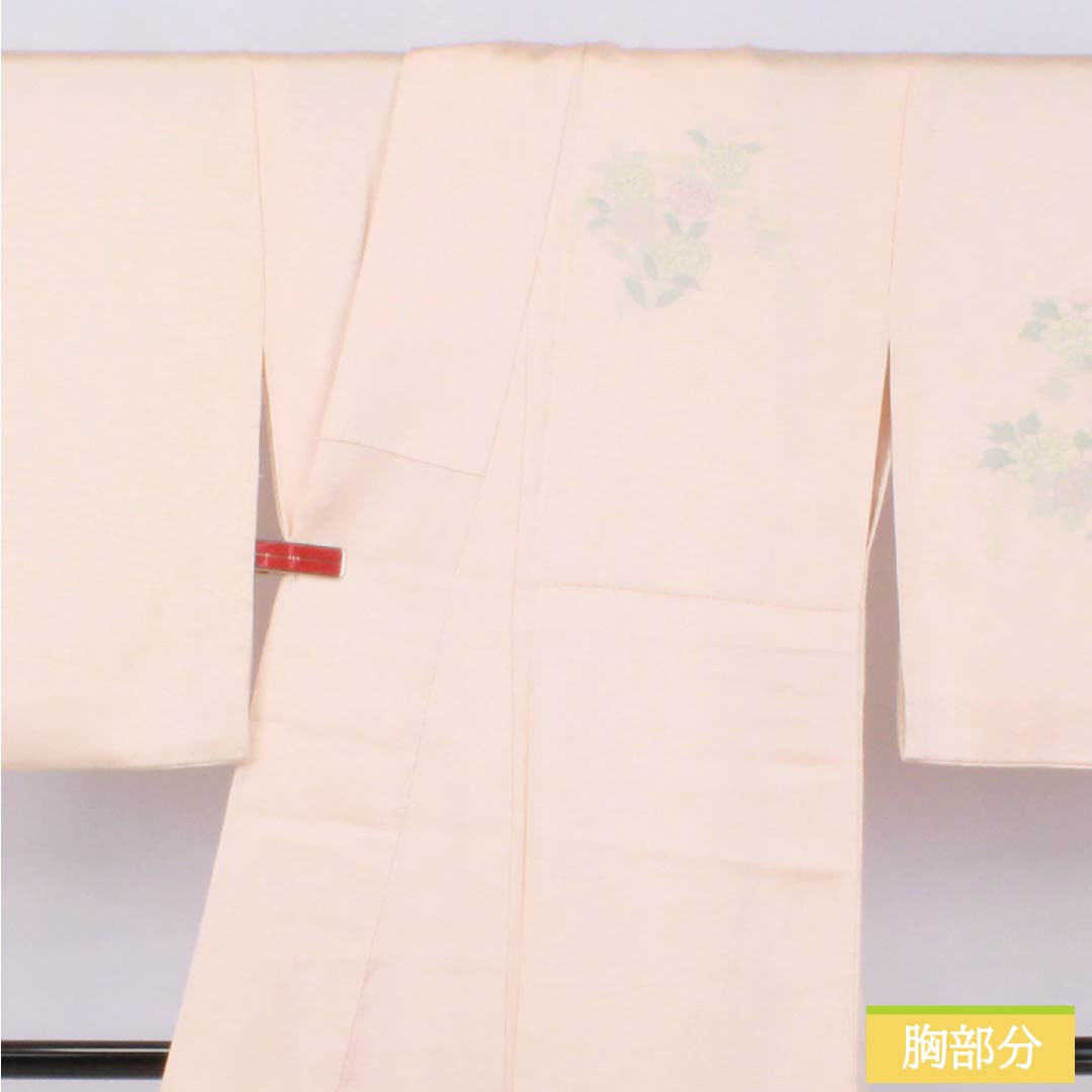 Visiting Kimono (Homongi) - Pure Silk, S-Rank, Lined, Length 158cm, Sleeve Length 63cm, Otomeiro (Girl's Color), Kyoto Yuzen Pattern, Floral Pattern, Layered Collar, Pink, Product Number: 1112006532313