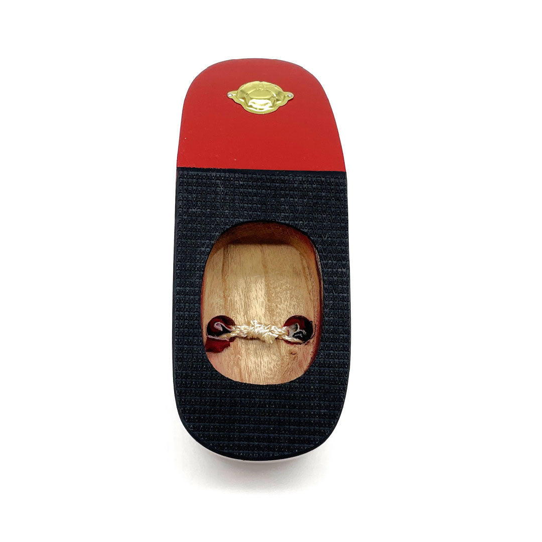 (Like New) Paulownia Wood Geta (Sandals), Grade A, Formal, Pokkuri (Poppy) Geta, Thick Sole, 224cm Long, Size XL, Red, Item Number 1122001323512