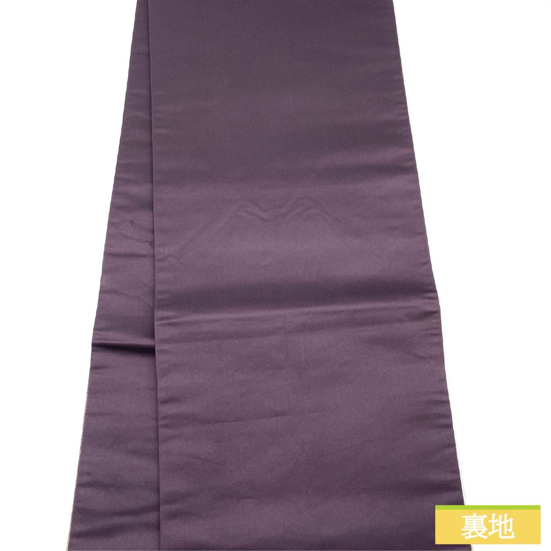 Pure silk obi with a grape arabesque and floral motif, length 440cm, S rank, six-fold, semi-formal, gradient pattern, product number 1123014822399