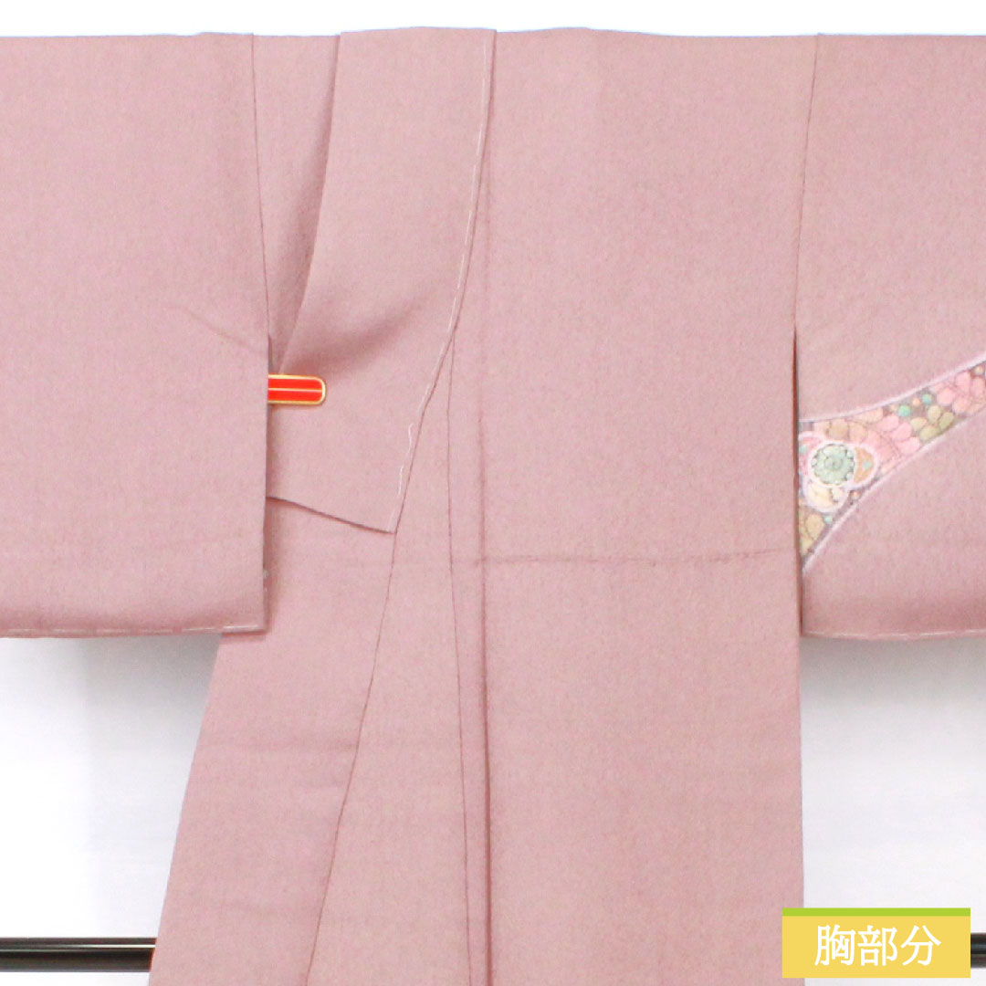 訪問着 正絹 袷 身丈157cm 裄丈66.5cm 葡萄色（えびいろ） 辻ヶ花 パールトーン加工 Aランク 紫系 1112005863320