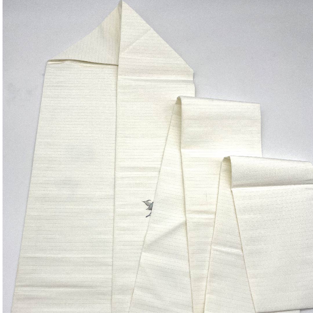 Nagoya obi, white, summer obi, silk, abstract pattern, dyed obi, obi length 356.5cm, pure silk, A rank, point pattern, casual, white, 1124004303311, Nagoya style