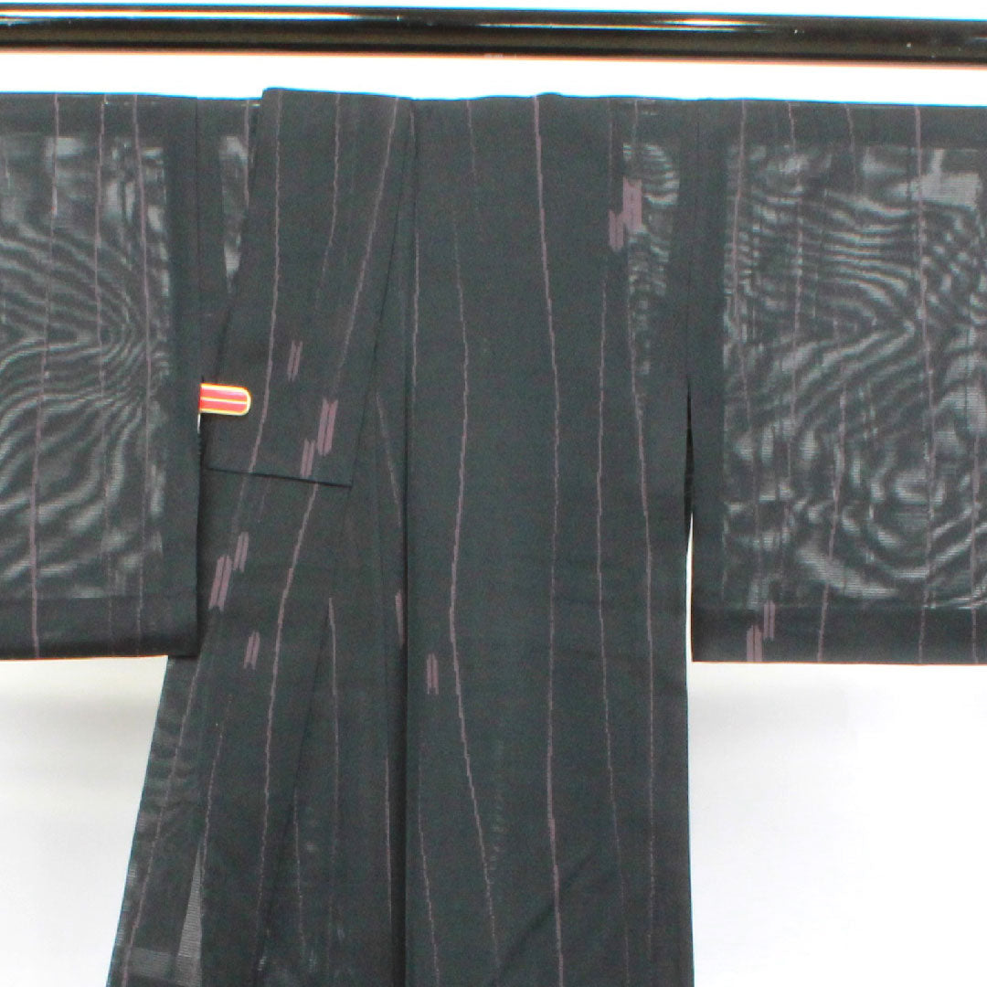 Summer item, pure silk, small pattern, length 159cm, sleeve length 63cm, arrow feather pattern, silk, A rank, black, 1132000503310
