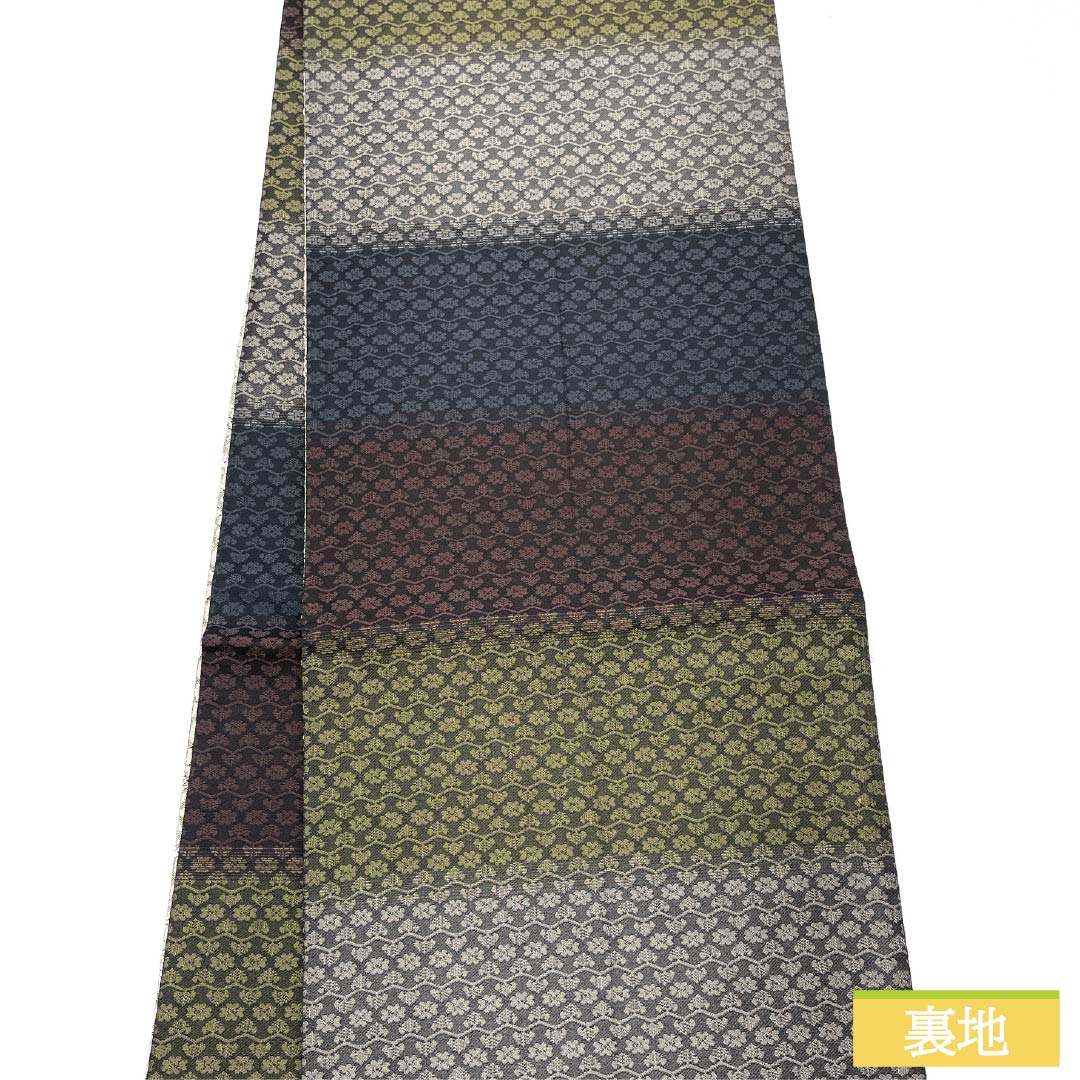Pure silk obi with a cloisonne flower diamond pattern, length 450cm, S rank, full-length, semi-formal, gradient pattern, product number 1123014852499