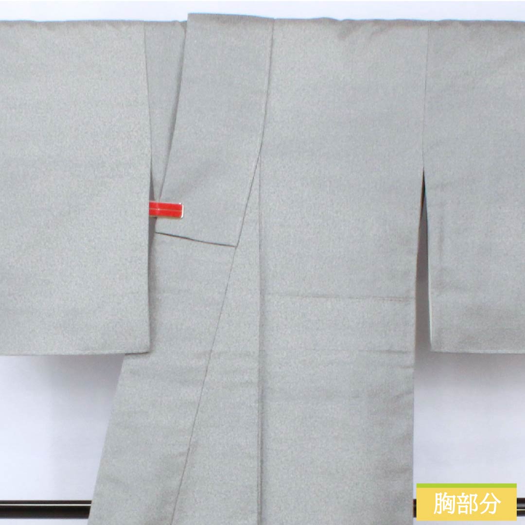 小紋 正絹 身丈153cm 裄丈62.5cm 袷 銀色（ぎんいろ） 天目染 しつけ糸付き Aランク グレー系 1115005353222