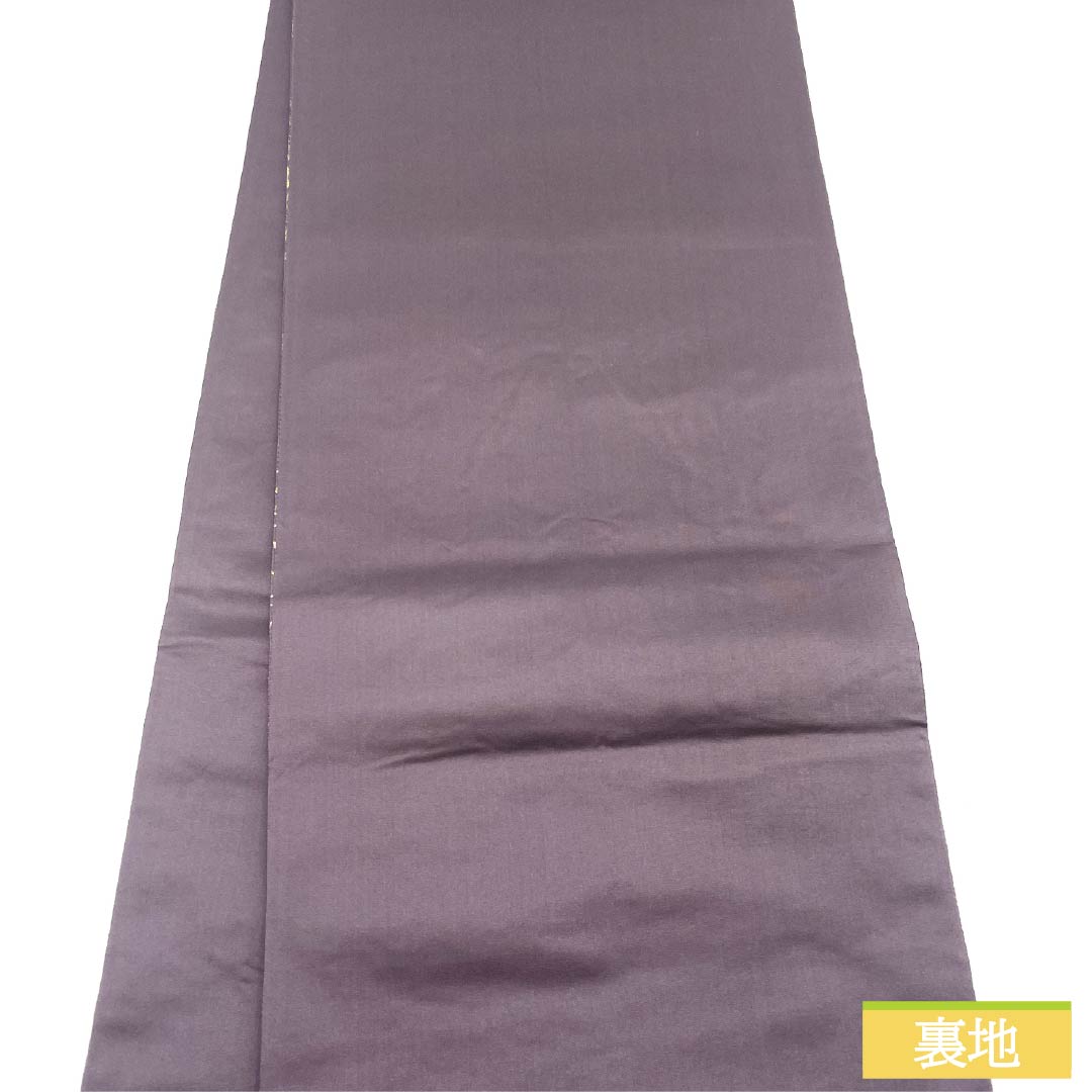 Formal, purple-colored obi made of pure silk with a Shosoin Treasure Treasure Treasure Treasure Treasure and phoenix motifs. Length: 442cm. S-rank. Six-pass obi. Product code: 1123014292320.