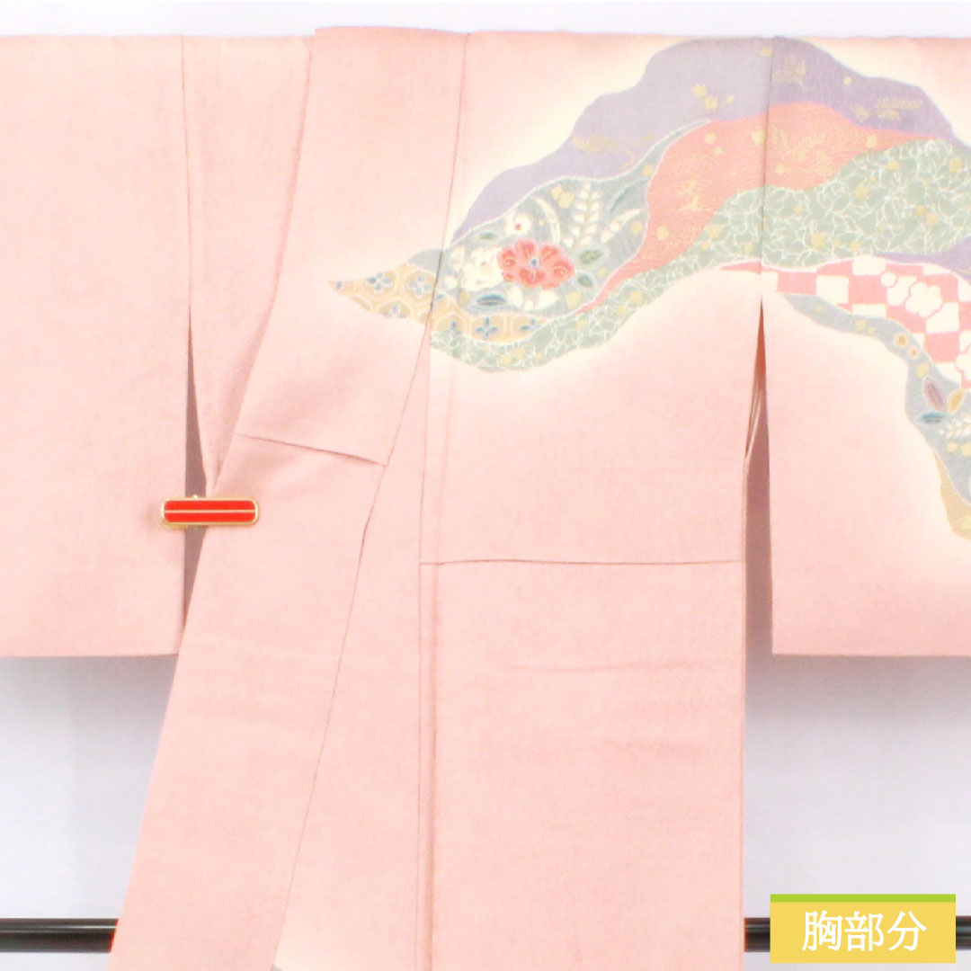 訪問着 正絹 袷 身丈159cm 裄丈63.5cm 東雲色（しののめいろ） 京友禅 辻ヶ花 Aランク ピンク系 1112005673313