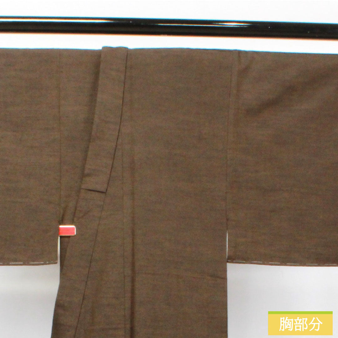 Men's pure silk, length 135cm, sleeve length 66cm, Kenfusa color, with basting thread, unused, S rank, lined, brown, 1119000692314