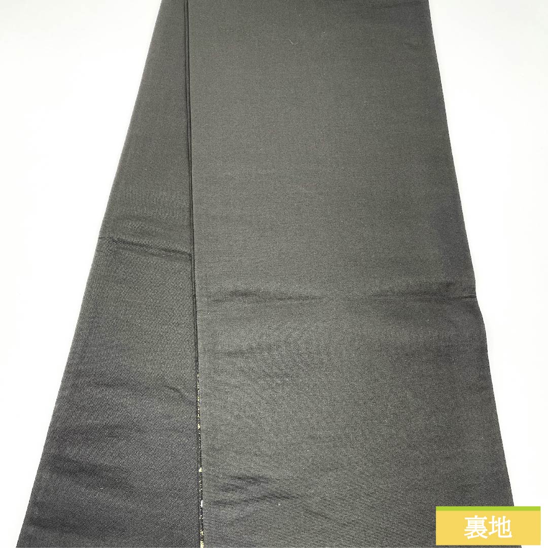 Black fukuro obi with abstract pattern, MODA CREOLE, obi length 430cm, pure silk, S rank, six-pass, semi-formal, black, 1123009912310
