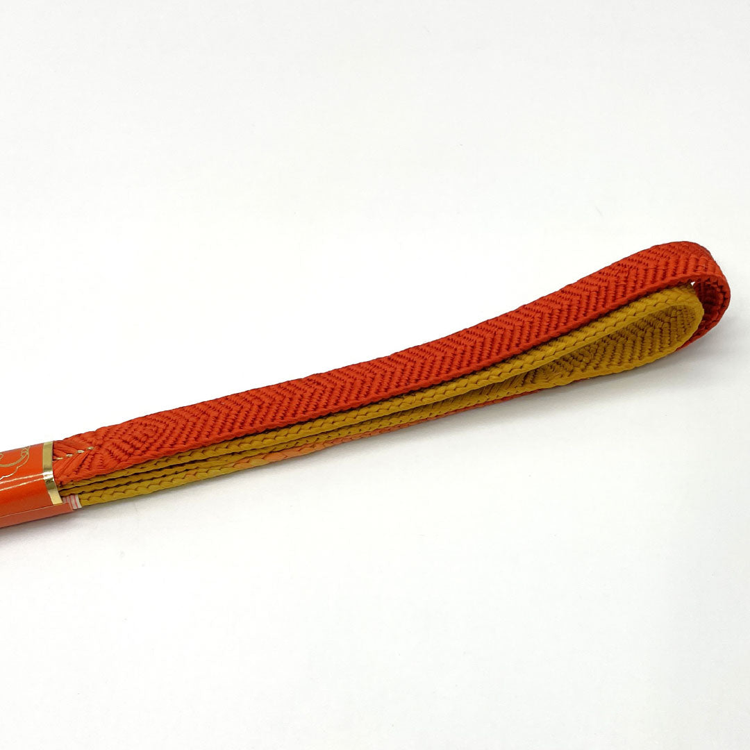 Unused Item: Obi-jime and Obi-age Set, Pure Silk, NEW Rank, Golden Yellow and Oxblood Red, Classic Pattern, Two-Tone, Length approx. 157cm, Width approx. 1.5cm, Semi-Formal, Yellow Tones, 1141000521323