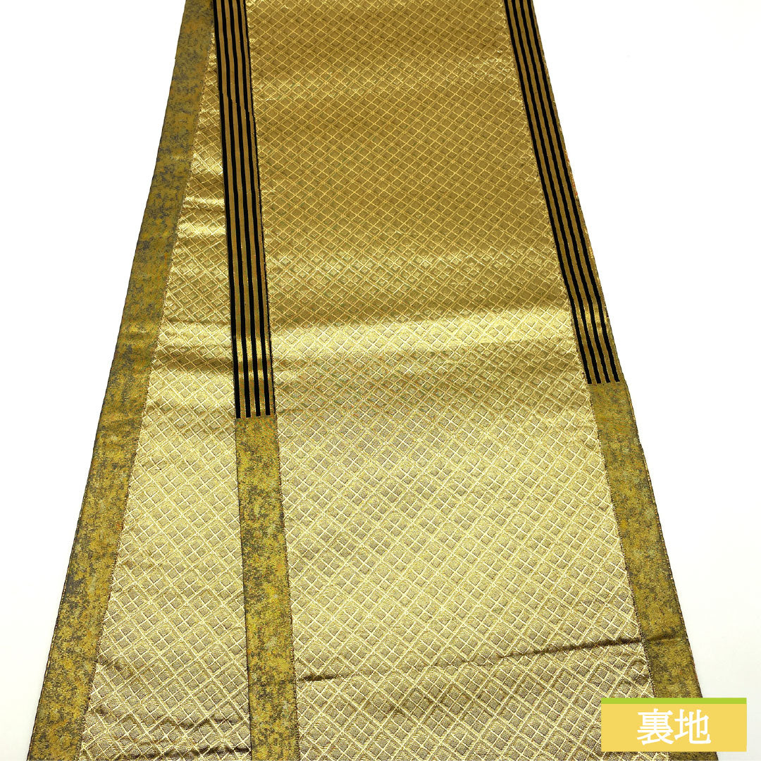 Fukuro Obi (Sash), Pure Silk, S-Rank, Nishijin-ori, with Gold-Tone Pattern, Length 440cm, Six-Ply, Formal, Item Number 1123016782321