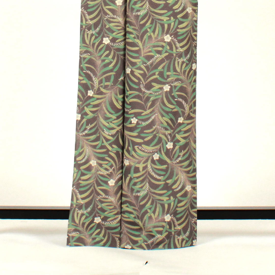 小紋 身丈167cm 裄丈63.5cm 単衣  洗える着物 草花模様  ポリ Sランク グレー系 1115002002522