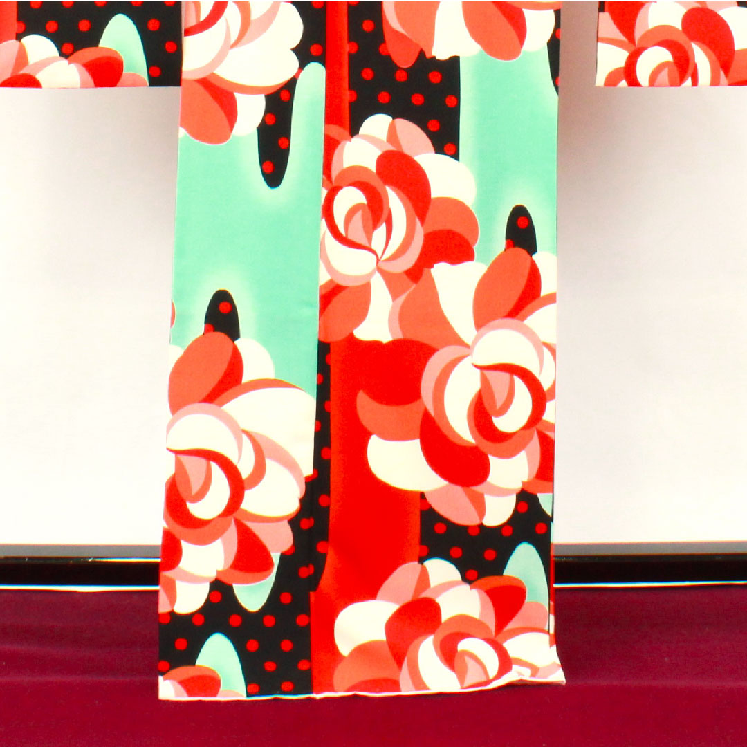 Long-sleeved kimono, length 168cm, sleeve length 67.5cm, lined, washable, rose, poly, S rank, gradation, 1113001372599