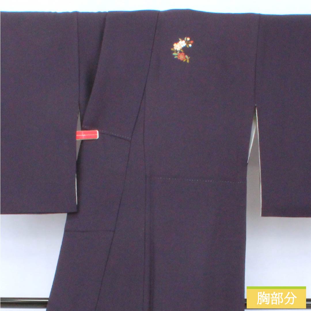 Visiting Kimono (Formal Kimono) - Pure Silk, Grade A, Lined, Length 157.5cm, Sleeve Length 64.5cm, Purple-Eyed, Suzhou Embroidery, Flower Circles, Auspicious Motif, Tsukesage, Purple, Product Number: 1112007233320