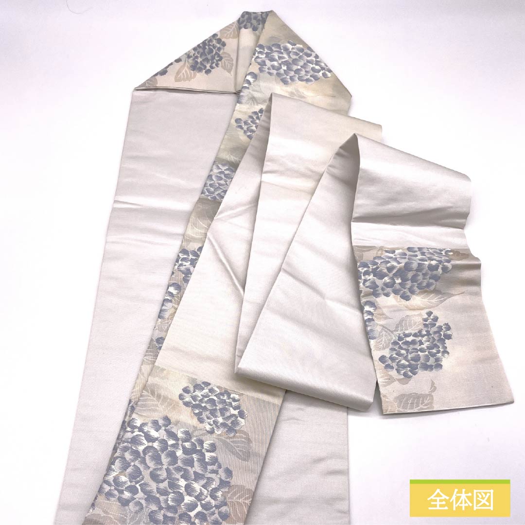 Nagoya Obi, Pure Silk, Grade B, Hydrangea Design, with Basting Thread, Length 367cm, Six-Ply, Semi-Formal, Gradient Pattern, 1124009034399, Nagoya Style
